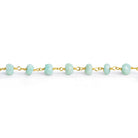 6mm Amazonite Faceted Rondelle Gold Chain 29 beads - The Bead Traders