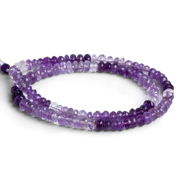 6mm Amethyst Faceted Rondelles 15 inch 108 beads