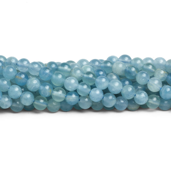 6mm Argentina Lemurian Aquantine Calcite Rounds 15 inch 65 beads