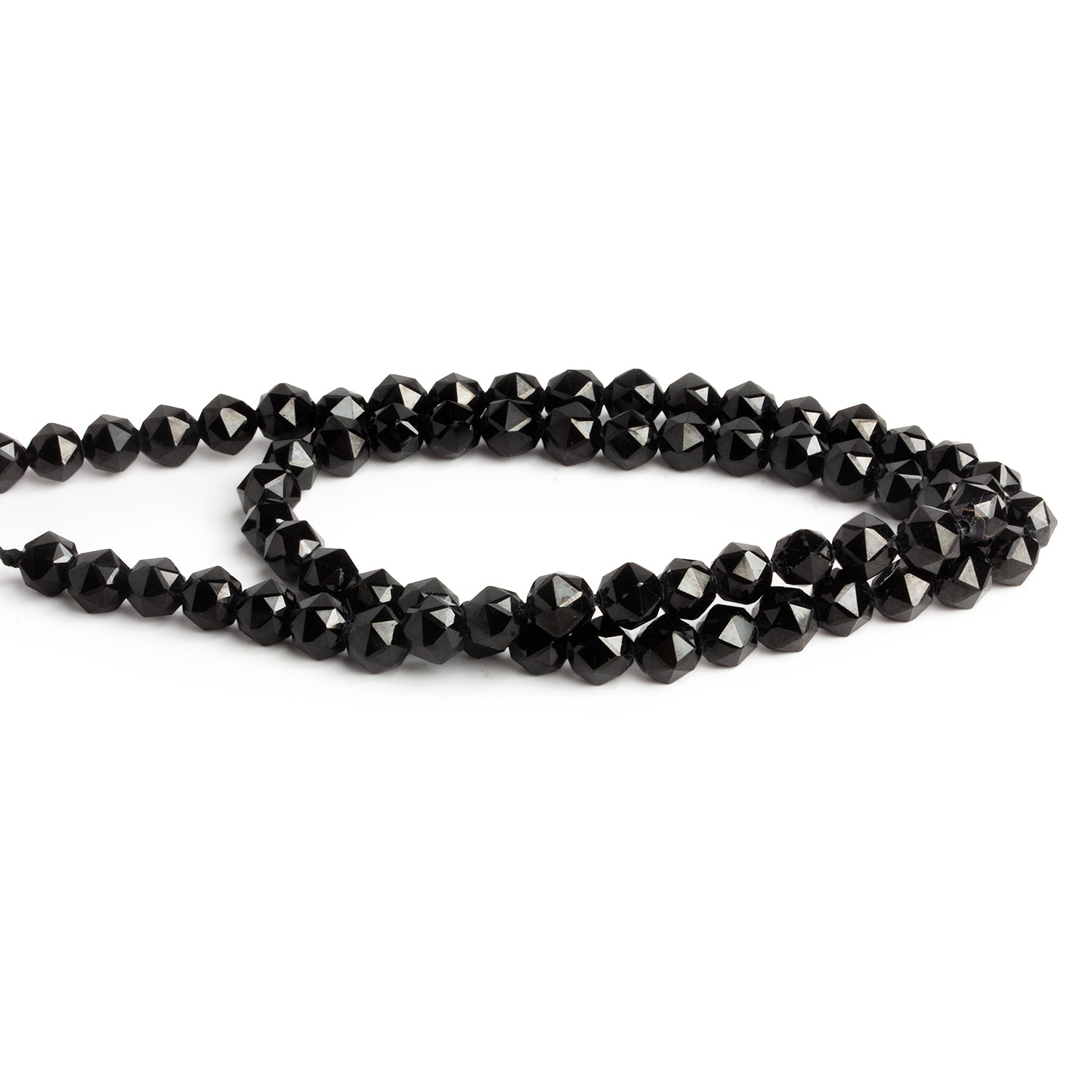 6mm Black Spinel Faceted Rounds 15 inch 68 beads - The Bead Traders
