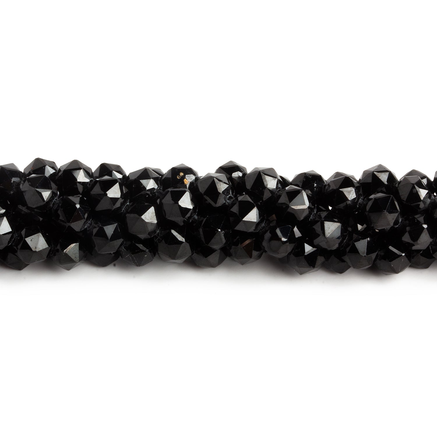 6mm Black Spinel Faceted Rounds 15 inch 68 beads - The Bead Traders