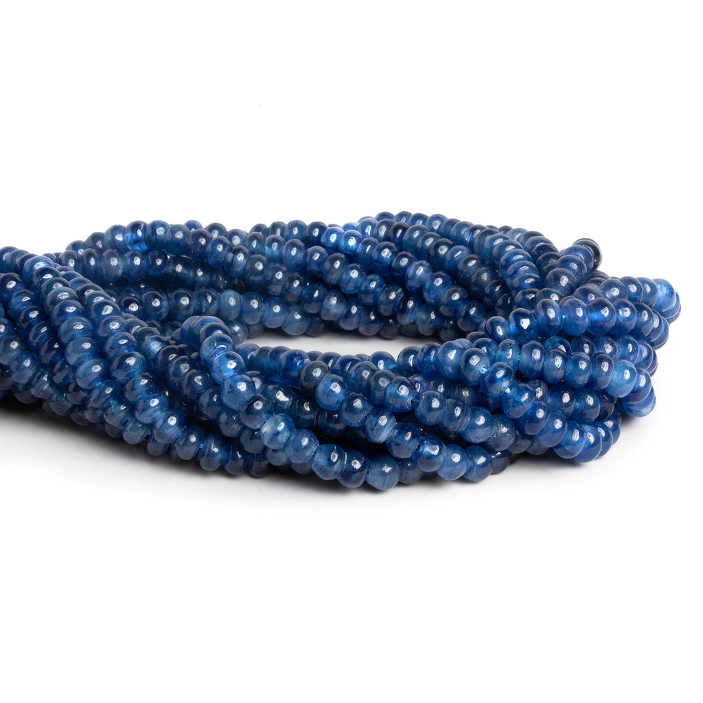6mm Blue Kyanite Plain Rondelles 16 inch 90 beads - The Bead Traders