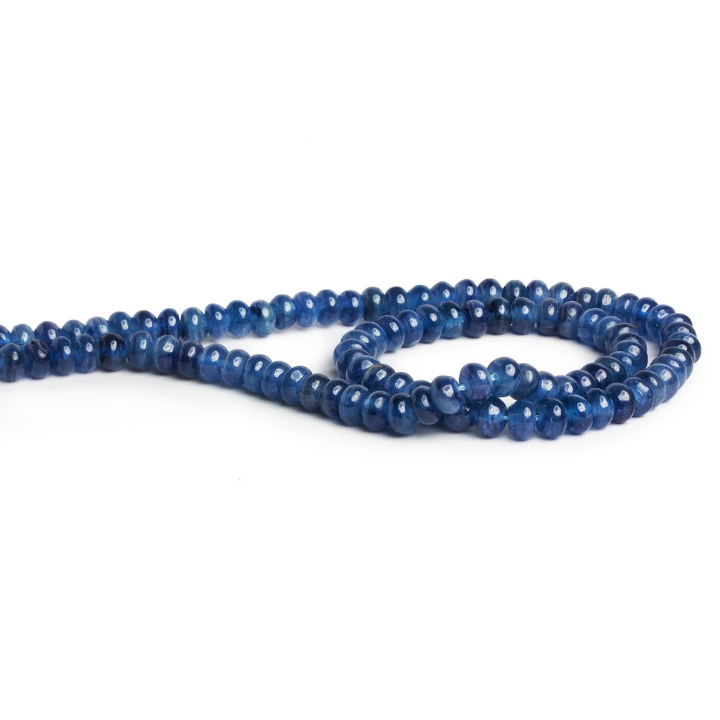 6mm Blue Kyanite Plain Rondelles 16 inch 90 beads - The Bead Traders