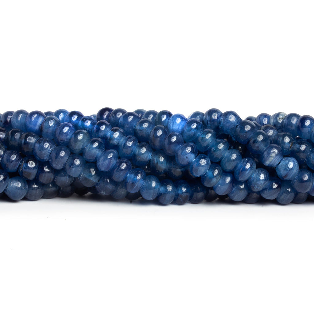 6mm Blue Kyanite Plain Rondelles 16 inch 90 beads - The Bead Traders