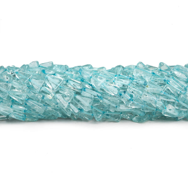 6mm Blue Quartz Handcut Triangles 14 inch 52 beads