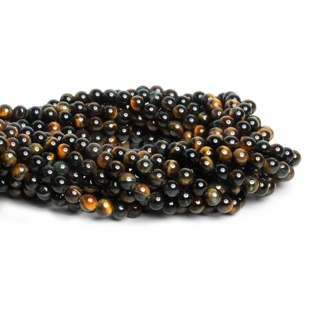 6mm Blue Tiger's Eye Plain Rounds 15 inch 60 beads - The Bead Traders