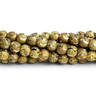 6mm Brass Ellipse Cut Stardust Rounds 8 inch 37 beads - The Bead Traders