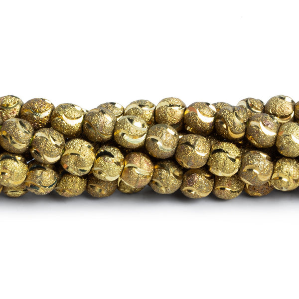 6mm Brass Ellipse Cut Stardust Rounds 8 inch 37 beads