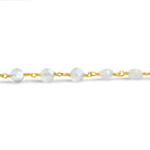 6mm Champagne Chalcedony Coin Gold Chain 26 beads - The Bead Traders