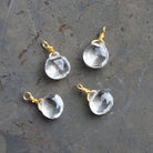 6mm Crystal Quartz Wire - Wrapped Heart Pendants 4 beads - The Bead Traders