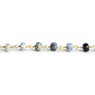 6mm Dendritic Opal Faceted Rondelle Gold Chain 29 Beads - The Bead Traders