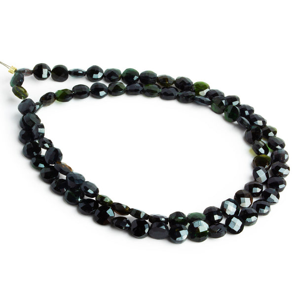 6mm Green & Indicolite Tourmaline Coins 16 inch 65 beads