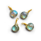 6mm Labradorite Wire - Wrapped Heart Pendants 4 beads - The Bead Traders