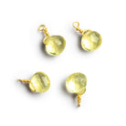 6mm Lemon Quartz Wire - Wrapped Heart Pendants 4 beads - The Bead Traders