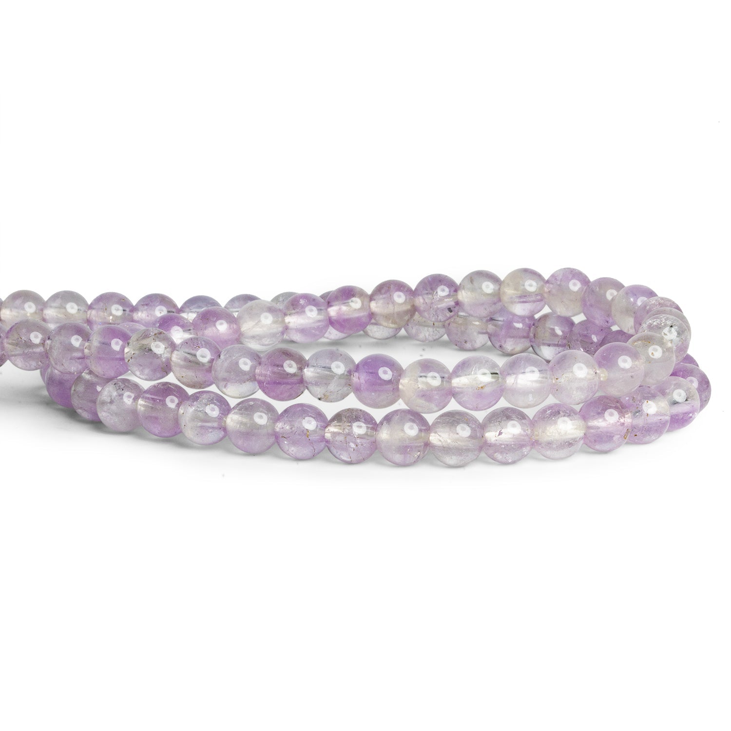 6mm Light Amethyst Plain Rounds 15 inch 67 beads - The Bead Traders