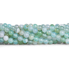 6mm Light Blue Agate Plain Rounds 15 inch 60 beads - The Bead Traders
