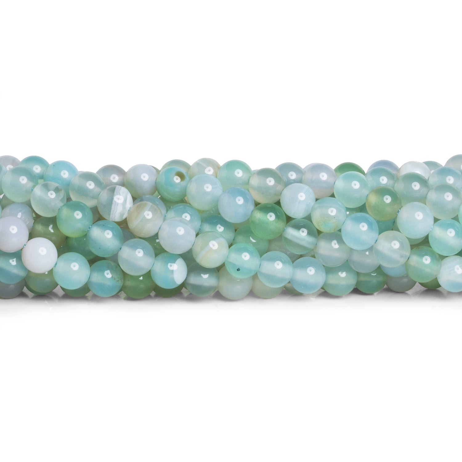 6mm Light Blue Agate Plain Rounds 15 inch 60 beads - The Bead Traders
