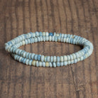 6mm LIght Denim Opal Plain Rondelles 16 inch 125 beads - The Bead Traders