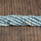 6mm LIght Denim Opal Plain Rondelles 16 inch 125 beads - The Bead Traders