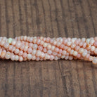 6mm Light Pink Opal Plain Rondelles 16 inch 90 beads - The Bead Traders