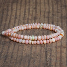6mm Light Pink Opal Plain Rondelles 16 inch 90 beads - The Bead Traders