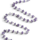 6mm Matte Amethyst Rondelle Silver Chain 32 beads - The Bead Traders