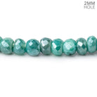 6mm Mystic Green Moonstone 2mm Large Hole Rondelles 8 inch 48 Beads - The Bead Traders