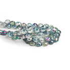6mm Mystic Topaz Faceted Candy Kisses 9 inch 67 beads - The Bead Traders