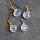 6mm Natural Chalcedony Wire - Wrapped Heart Pendants 4 beads - The Bead Traders