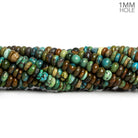 6mm Natural Hubei Turquoise Rondelles 1mm Large Drill Hole 16 inch 115 beads - The Bead Traders