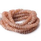6mm Peach Moonstone Faceted Heishi Beads 16 inch 100 pieces - The Bead Traders