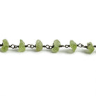 6mm Peridot Chip Black Gold Chain 35 beads - The Bead Traders
