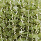 6mm Peridot Chip Silver Chain 35 beads - The Bead Traders