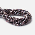 6mm Plum Peacock Off Round Pearls 16 inch 70 Beads AA - The Bead Traders