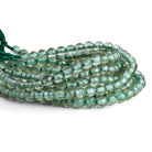 6mm Prasiolite 2mm Large Hole Faceted Rounds 8 inch 33 beads - The Bead Traders