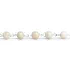 6mm River Stone Jasper Rounds Silver Chain 25 beads - The Bead Traders