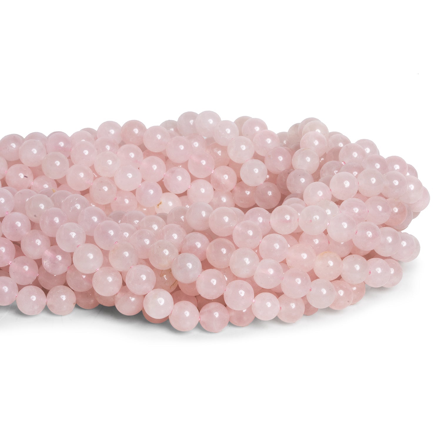 6mm Rose Quartz Plain Rounds 15 inch 60 beads - The Bead Traders