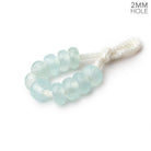 6mm Sea Blue Chalcedony 2mm Large Hole Faceted Rondelles Set of 10 Beads - The Bead Traders