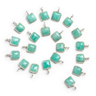6mm Silver Bezeled Amazonite Cushion Pendant 1 Bead - The Bead Traders