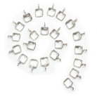 6mm Silver Bezeled Crystal Quartz Cushion Pendant 1 Bead - The Bead Traders