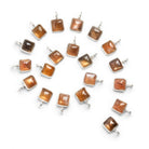 6mm Silver Bezeled Feldspar Cushion Pendant 1 Bead - The Bead Traders