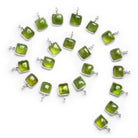 6mm Silver Bezeled Idocrase Cushion Pendant 1 Bead - The Bead Traders