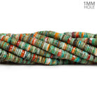 6mm Spiny Oyster & Turquoise Heishis 1mm Large Drill Hole 16 inch 250 beads - The Bead Traders