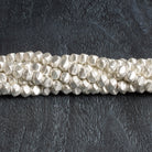6mm Sterling Silver plated Copper Brushed Rounded Faceted Nuggets 8 inch 35 beads - The Bead Traders