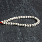 6mm Sterling Silver Plated Copper Brushed Rounds 8 inch 38 beads - The Bead Traders