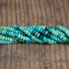 6mm Teal Opal Plain Rondelles 16 inch 105 beads - The Bead Traders