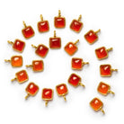 6mm Vermeil Bezeled Carnelian Cushion Pendant 1 Bead - The Bead Traders
