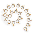6mm Vermeil Bezeled Crystal Quartz Cushion Pendant 1 Bead - The Bead Traders