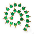 6mm Vermeil Bezeled Green Onyx Cushion Pendant 1 Bead - The Bead Traders