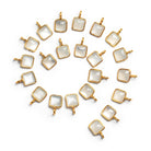 6mm Vermeil Bezeled Moonstone Cushion Pendant 1 Bead - The Bead Traders
